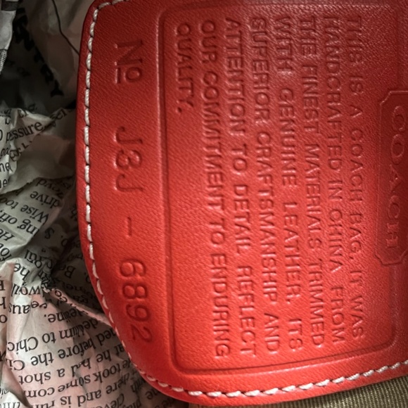 Authentic Red Coach satchel - Picture 4 of 5
